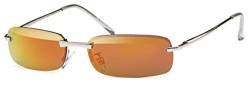sportliche elegante Sonnenbrille Trento rahmenlos mit Flexbügeln + Brillenbeutel - Agent Smith Sonnenbrille (orange) von FEINZWIRN