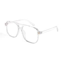 FEISEDY Blaulicht-blockierende Brille, durchsichtig, quadratisch, Computer, leicht, Brillenrahmen, für Damen und Herren, übergroß B2866, Transparenter rosa Rahmen von FEISEDY