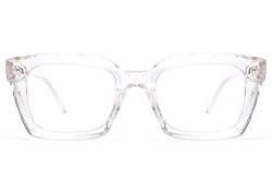 FEISEDY Klassische Brille Rechteckig Klare Linsen Dicker Brillenfassung für Damen Herren B2461 von FEISEDY