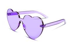 FEISEDY Randlose Herz Sonnenbrille Love Brille Erandlose Herz Sonnenbrille Transparente Linse Damen Herren B2419 von FEISEDY