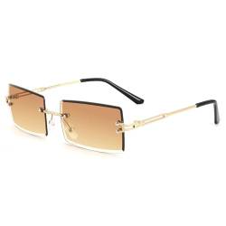 FEISEDY Rechteckig Sonnenbrille UV400 Schutz Kleine Rahmen Vintage Mode Square Sonnenbrille für Damen Herren B2642 von FEISEDY