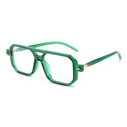 FEISEDY Retro 70er 80er Blaufilterbrille Damen Herren Flache Rechteckige Brillen ohne Stärke Blockiert Blaueslicht Computerbrille B0062 von FEISEDY