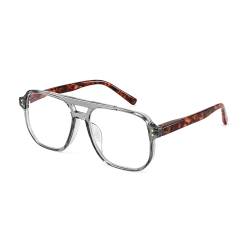 FEISEDY Retro 70er Lesebrille Blaulichtfilter Brille Herren Damen Quadratisch Nerdbrille Computerbrille mit Klare Linse B0071 von FEISEDY