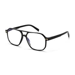 FEISEDY Retro 70er Lesebrille Blaulichtfilter Brille Quadratisch Herren Damen Nerdbrille Computerbrille mit Klare Linse B0068 von FEISEDY