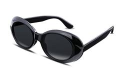 FEISEDY Retro Ovale Clout Goggles Sonnenbrillen Runde Grosse Linse Kurt Cobain sonnenbrille für Damen & Herren B2253 von FEISEDY