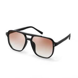 FEISEDY Retro Square Sonnenbrille Damen Herren 70er Jahre Vintage Trendy Brille Klassisch mit Double Brücke UV400 Schutz B2835 von FEISEDY