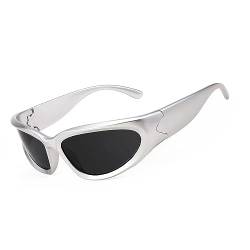 FEISEDY Schnelle Brille Rave Wraparound Futuristische Sonnenbrille Punk Sportbrille Y2K Coole Techno Brillen für Herren Damen mit UV400 Schutz B2951 von FEISEDY