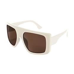 FEISEDY Sonnenbrille Damen Groß Unisex XXL Flat Top Brillen Herren Übergroß mit Square Rahmen und Resinscheibe B5040 von FEISEDY
