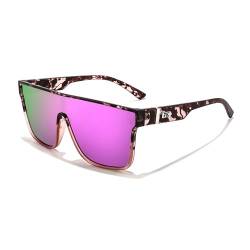 FEISEDY Sonnenbrille Herren Damen Eckig Große Brille Unisex Flat Top Schild Sonnenbrillen Verspiegelt mit UV400 Schutz B2996 von FEISEDY