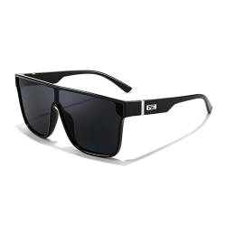 FEISEDY Sonnenbrille Herren Damen Eckig Große Brille Unisex Flat Top Schild Sonnenbrillen Verspiegelt mit UV400 Schutz B2996 von FEISEDY