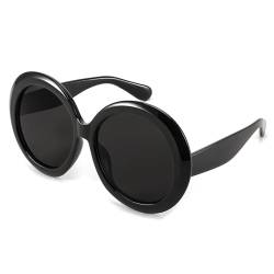 FEISEDY Übergroße Runde Sonnenbrille Damen Herren Retro Große Brille für Party Konzert Rave Festivals mit UV400 Schutz B0017 von FEISEDY