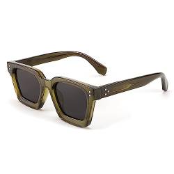 FEISEDY Vinatge Sonnenbrille Rechteckig Chunky Polarisiert für Herren Damen Dickes Rahmen Sonnenbrillen mit UV400 Schutz B2396 von FEISEDY