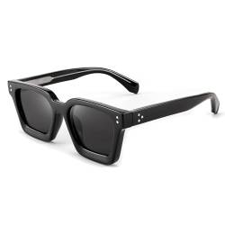 FEISEDY Vinatge Sonnenbrille Rechteckig Chunky Polarisiert für Herren Damen Dickes Rahmen Sonnenbrillen mit UV400 Schutz B2396 von FEISEDY