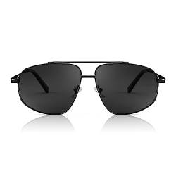 FEISEDY Vintage 70er Brille Polarisierte Herren Damen Sonnenbrille mit Metallrahmen und UV400 Schutz B2364 von FEISEDY