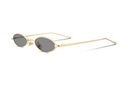 FEISEDY Vintage Kleine Sonnenbrille Oval Schlanke Metallrahmen Bonbonfarben Unisex B2277 von FEISEDY