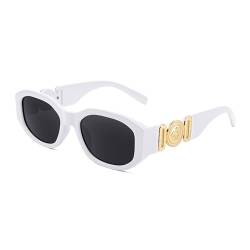 FEISEDY Vintage Trendy Sonnenbrille Rechteckig Damen Retro 90er Kleine Schmale Square Brille mit UV400 Schutz B2322 von FEISEDY