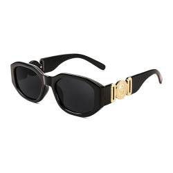 FEISEDY Vintage Trendy Sonnenbrille Rechteckig Damen Retro 90er Kleine Schmale Square Brille mit UV400 Schutz B2322 von FEISEDY