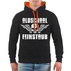 FELDWEGHEIZER Herren Kapuzenpullover Hoodie Biker Motorrad Oldschool Feinstaub (mit Rückendruck) Größe S - 5XL von FELDWEGHEIZER