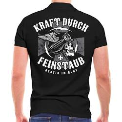 FELDWEGHEIZER Herren Poloshirt Polohemd Biker Totenkopf Kraft durch Feinstaub (mit Rückendruck) Größe S - 5XL von FELDWEGHEIZER