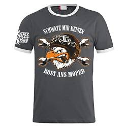 FELDWEGHEIZER Männer Tshirt Schwatz Mir keinen Rost ans Moped Motorrad Sprüche von FELDWEGHEIZER