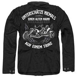 FELDWEGHEIZER Männer und Herren Armee Feldjacke Sommer Herbst Triker Unterschätze niemals einen alten Mann auf einem Trike ungefüttert Größe M - XXL von FELDWEGHEIZER