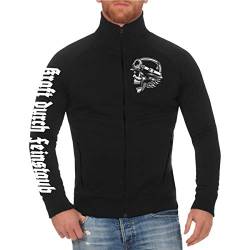 FELDWEGHEIZER Männer und Herren Sweatjacke Biker SPRÜCHE Geboren zum Motorrad Fahren gezwungen zur Arbeit (mit Rückendruck) Größe S - 5XL von FELDWEGHEIZER