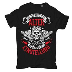 FELDWEGHEIZER Übergrößen Herren Tshirt Biker Es ist Nicht das Alter Es ist die Einstellung Größe 3XL - 8XL von FELDWEGHEIZER