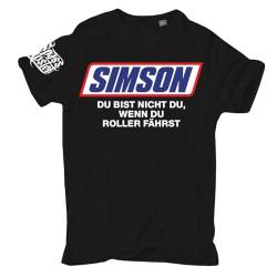 Herren T-Shirt Simson Du bist Nicht du wenn du Roller fährst DDR Motorrad Motive von FELDWEGHEIZER