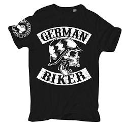 Herren Übergrößen T-Shirt German Biker 3XL bis 8XL MC Deutscher Club Germany von FELDWEGHEIZER