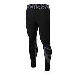 FELiCON Herren-Sport-Kompressionshose, atmungsaktiv, Workout-Kleidung, Lauf-Leggings, kühl, trocken, für alle Jahreszeiten (103-Grau,XL) von FELiCON