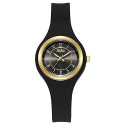 FEMBW Fashion Casual Analog Quarz Armbanduhr für Jugendliche und Erwachsene, Silikon Armband mit Nadelschnalle(schwarz) von FEMBW