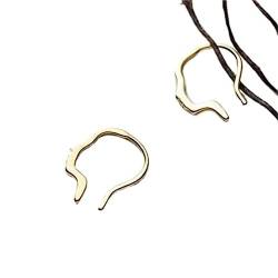 Ohrringe Ohrringe Damen Kleine Hohle Seitengesicht Creolen Einfach Und Elegant 925 Sterling Silber Modeschmuck Baumeln Geschenk (Color : Gold, Size : OneSize) von FENBNMK