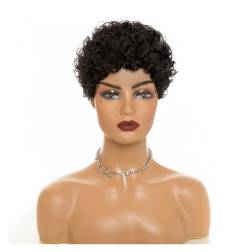 Perücken Kurze lockige Haarperücken for Frauen, lockige Perücken, afrikanische lockige Synthese-Perücken, Cosplay-Perücken Stilvoll (Color : A) von FENBNMK