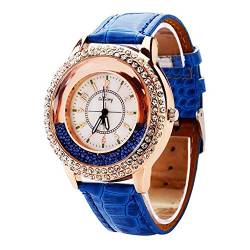 FENKOO Damen Modeuhr Quartz PU Band Armbanduhr Schwarz/Weiß/Blau/Rot/Braun/Lila/Gelb von FENKOO