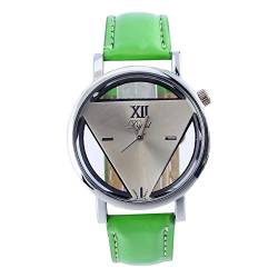 FENKOO Frauenledergürtel sind dreieckige Hohlrundriemen Chinese Werk Uhr (farbig Sortiert) (Grün) von FENKOO