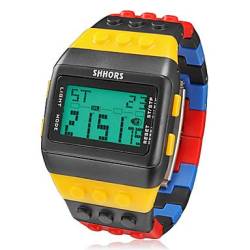 FENKOO Herren Armbanduhr digital LCD/Kalender/Chronograph/Alarm Caucho Band Mehrfarbig Marke- von FENKOO
