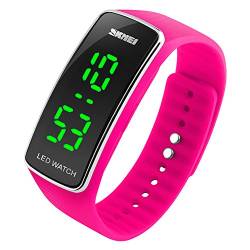 FENKOO Herren Armbanduhr digital LED Caucho Band Schwarz/Blau/Rot/Rose Marke von FENKOO