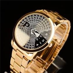 FENKOO Herren Beobachten Quartz Kleideruhr Chronograph/Wasserdicht Edelstahl Band Armbanduhr von FENKOO