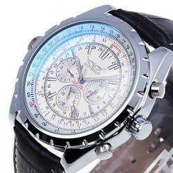 FENKOO JARAGAR Mode Luxusmarke der Männer analogen Geschäft Armbanduhr Lederarmband automatische mechanische Uhren von FENKOO