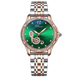 FENKOO Mode Damen Mechanische Uhr Leuchtend Wasserdicht Solide Stahlband Hohle Automatische Mechanische Uhr (Farbe : 9) von FENKOO