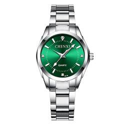 FENKOO Mode Damen Quarzuhr Leuchtend Wasserdicht Edelstahl Armbanduhr (Farbe : 2) von FENKOO