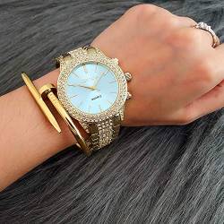 FENKOO Schöne Armbanduhren Damenuhr Crystal Fashion Roman Watch (Color : 1) von FENKOO
