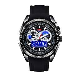 FENKOO TVG Armbanduhren TVG Uhr Herren Militäruhr Doppel-Show leuchtende wasserdichte Herrenuhr Sport elektronische Uhr Quarzuhr (Color : 1) von FENKOO