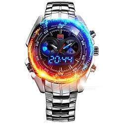 FENKOO TVG Armbanduhren TVGLed elektronische Männer passen Männer wasserdicht Edelstahl-Uhr (Color : 1) von FENKOO