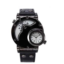 FENKOO beiläufige Uhr Herrenuhr Große Dial Dual Time Zone Herren-Sport-Uhr (Color : 3) von FENKOO