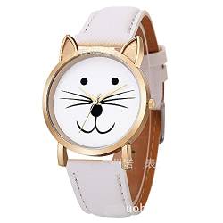 Fenkoo Kitty passen Frauen UHREN Katze Uhr-Armbanduhr-Leder-Uhr-Weinlese-Uhr Schmuck Zubehör von FENKOO