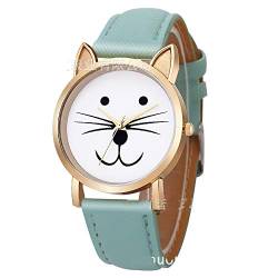 Fenkoo Kitty passen Frauen UHREN Katze Uhr-Armbanduhr-Leder-Uhr-Weinlese-Uhr Schmuck Zubehör von FENKOO