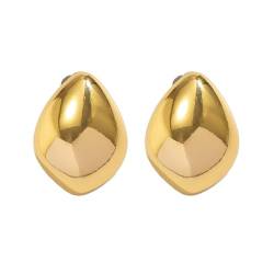 Gold-Silber-Erbs-Ohrringe, halbrund, dick, C-förmig, hohl, minimalistisch, Retro, unregelmäßig, schicker Schmuck für Frauen, Silikon von FENOHREFE