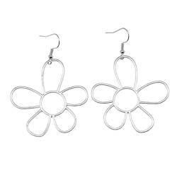 Modische Blumen-Ohrringe, Retro-Ohrstecker, unregelmäßig, zierlich, baumelnde Ohrringe für Frauen, Blumenschmuck, Geschenk, Silikon von FENOHREFE