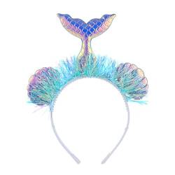 Neujahrs-Meerjungfrauen-Haarband für Erwachsene, Teenager, Feier, Party, Haarreif, glänzende Fischschuppen-Haarbänder, bunte Haarreifen, Weihnachts-Stirnbänder für Erwachsene, Weihnachts-Stirnbänder von FENOHREFE